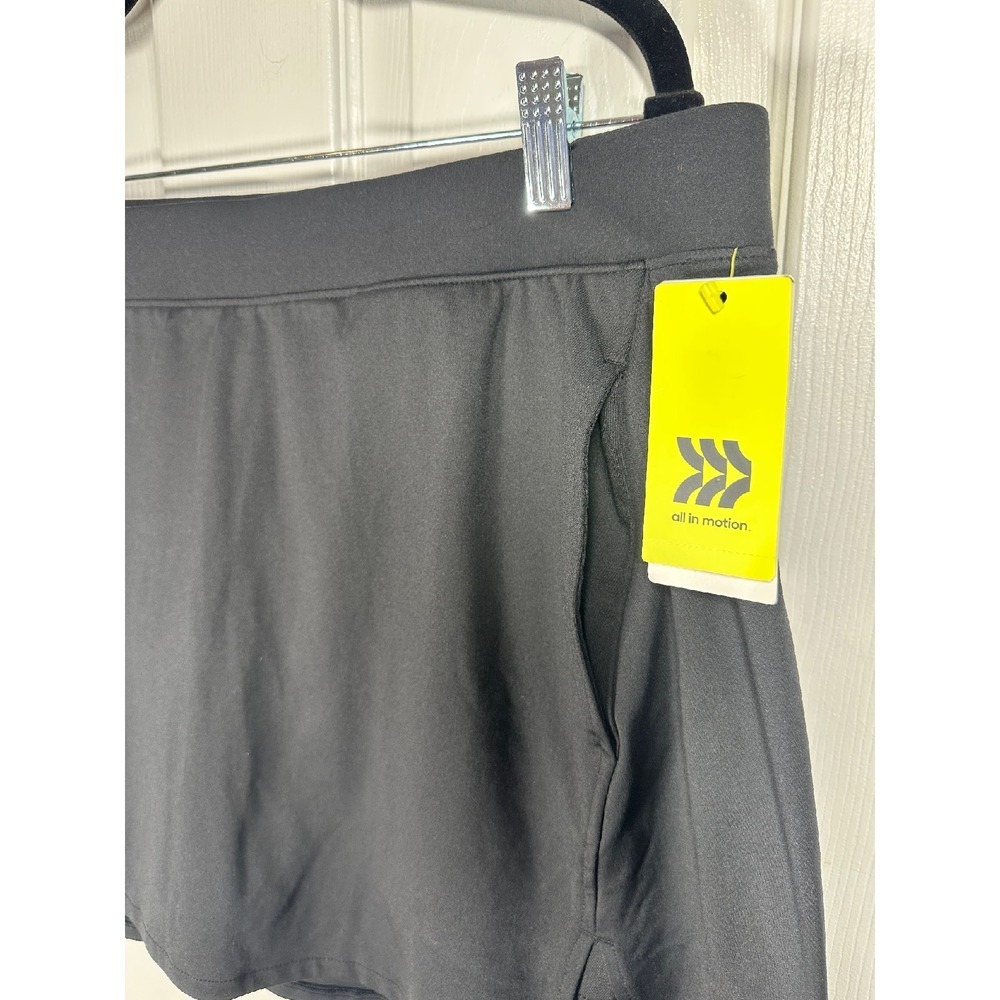 NWT! All in Motion Black Skort High-Rise Slim Fit Athletic Skirt Shorts XXL - Picture 2 of 7